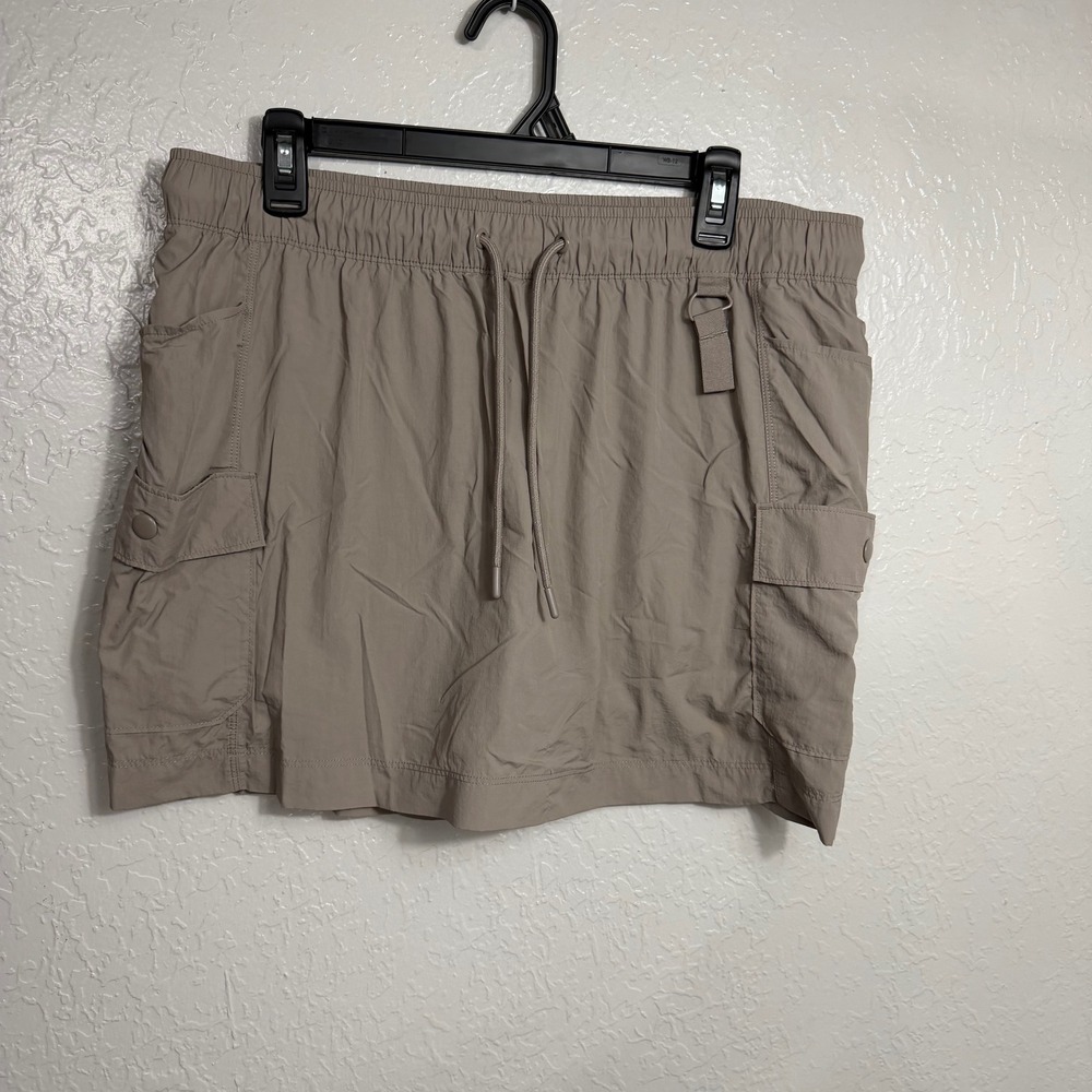 Womens Tan Cargo Skort Hiking Outdoor Utility Skirt with Pockets Drawstring Avia